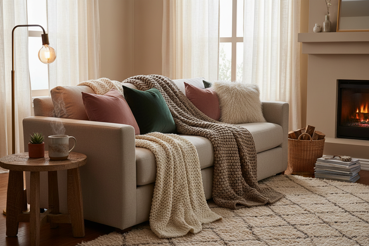 10 ways to style a neutral sofa this winter
