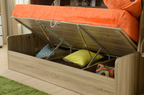Cove White Single Over Double Convertible Gas Lift Storage Bunk Bed