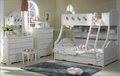 Nimbus White Single Over Double Trio Bunk Bed with Trundle & Shelving