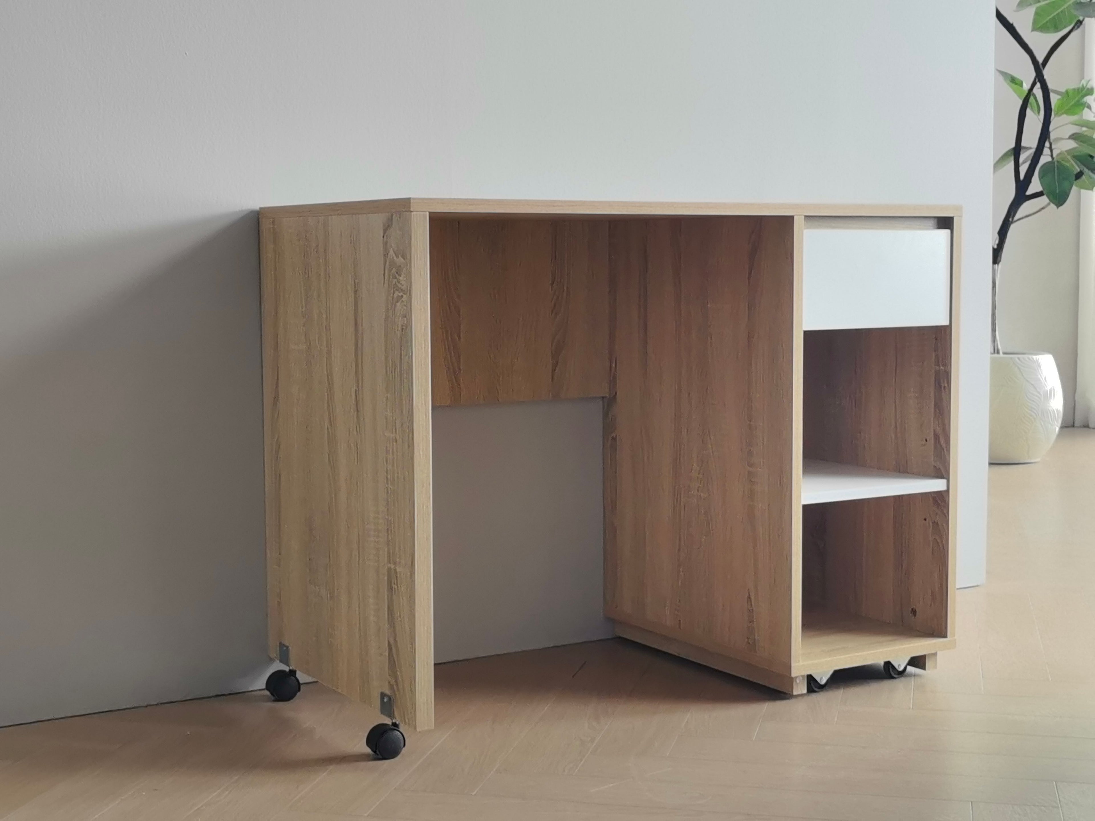 Miro White King Single Mid Sleeper with Pull-Out Desk & Storage