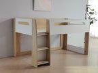 Miro White King Single Mid Sleeper with Pull-Out Desk & Storage