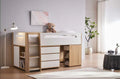 Miro White King Single Mid Sleeper with Pull-Out Desk & Storage