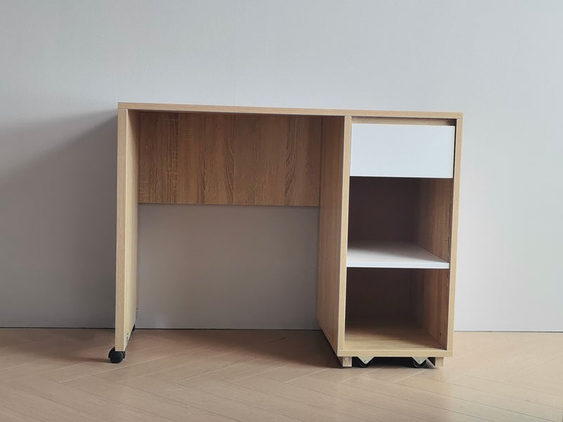 Miro White King Single Mid Sleeper with Pull-Out Desk & Storage