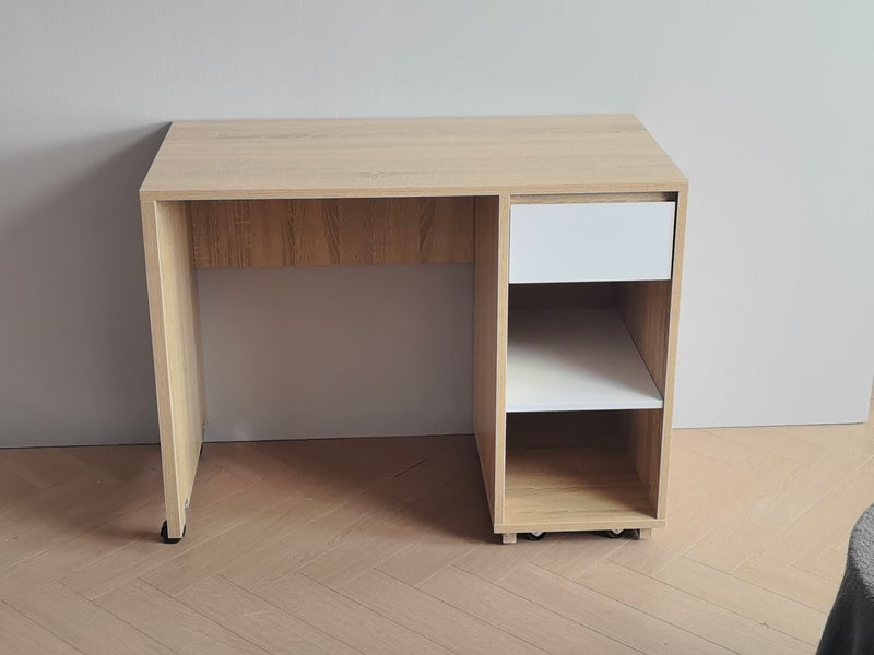 Miro White King Single Mid Sleeper with Pull-Out Desk & Storage