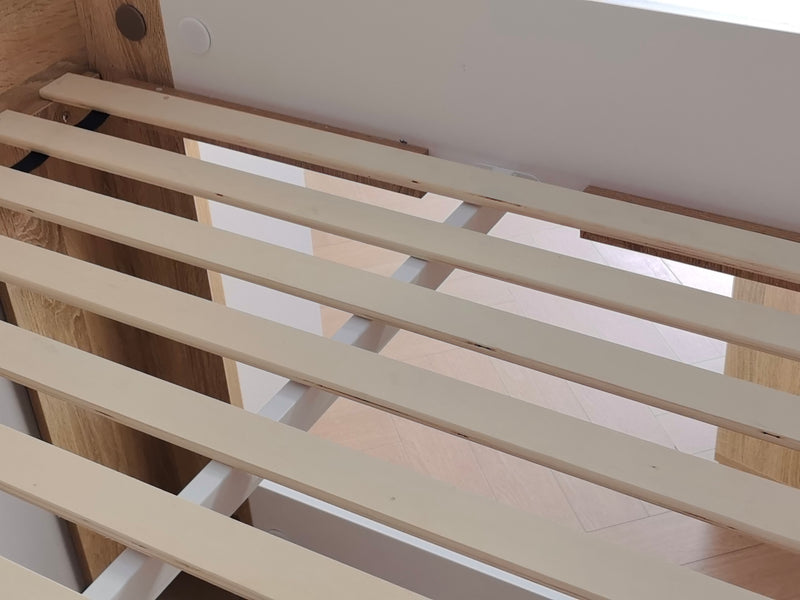 Miro White King Single Mid Sleeper with Pull-Out Desk & Storage
