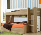 Cove White Single Over Double Convertible Gas Lift Storage Bunk Bed