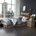 Haven Mocha Oak Gas Lift & Drawer Storage Bed Frame with LED Light & USB